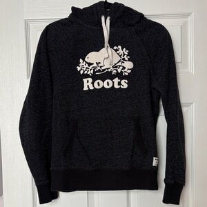 Roots Charcoal Hoodie with Iconic Logo